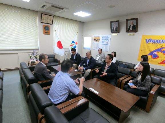 移動して、東松島市役所を表敬訪問　　副市長の加藤様、県議会議員の高橋様、お時間ありがとうございました